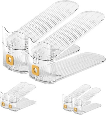 Clear Shoe Slots Organizer 6 Pack Shoe Stackers Space Saving Closet Storage