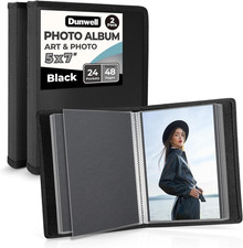 Dunwell Small Photo Album 5X7 2-Pack, Black , Mounting Paper 5 X 7 Photo  Art