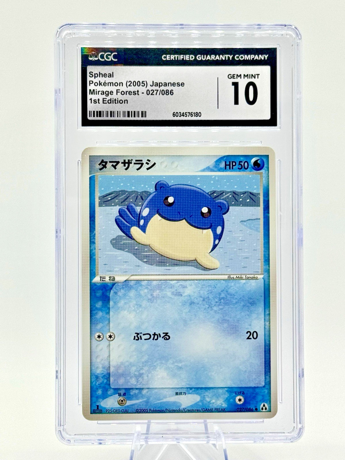 🌟POP 7 NO HIGHER🌟VINTAGE Pokemon JP Mirage Forest 1st Edition SPHEAL 27 CGC 10