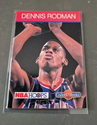 DENNIS RODMAN NBA CARD HOOPS 1990-91 BOOKLET # 46 BULLS PISTONS SPURS - Bild 1 von 4
