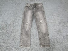 Wonder Nation Jeans Boys 6 Gray Slim Straight Distressed Faded Wash