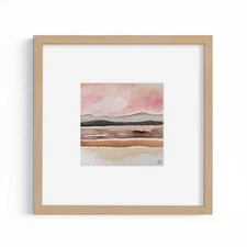 AMBER K - 6x6 Inch Abstract Painting, Pink Impressionist Landscape Unframed Art