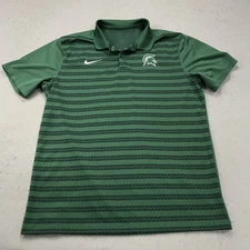 Michigan State Spartans Polo Shirt Mens Medium Green Nike Dri Fit Golf NCAA