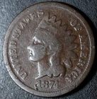 1874 INDIAN HEAD CENT - GOOD