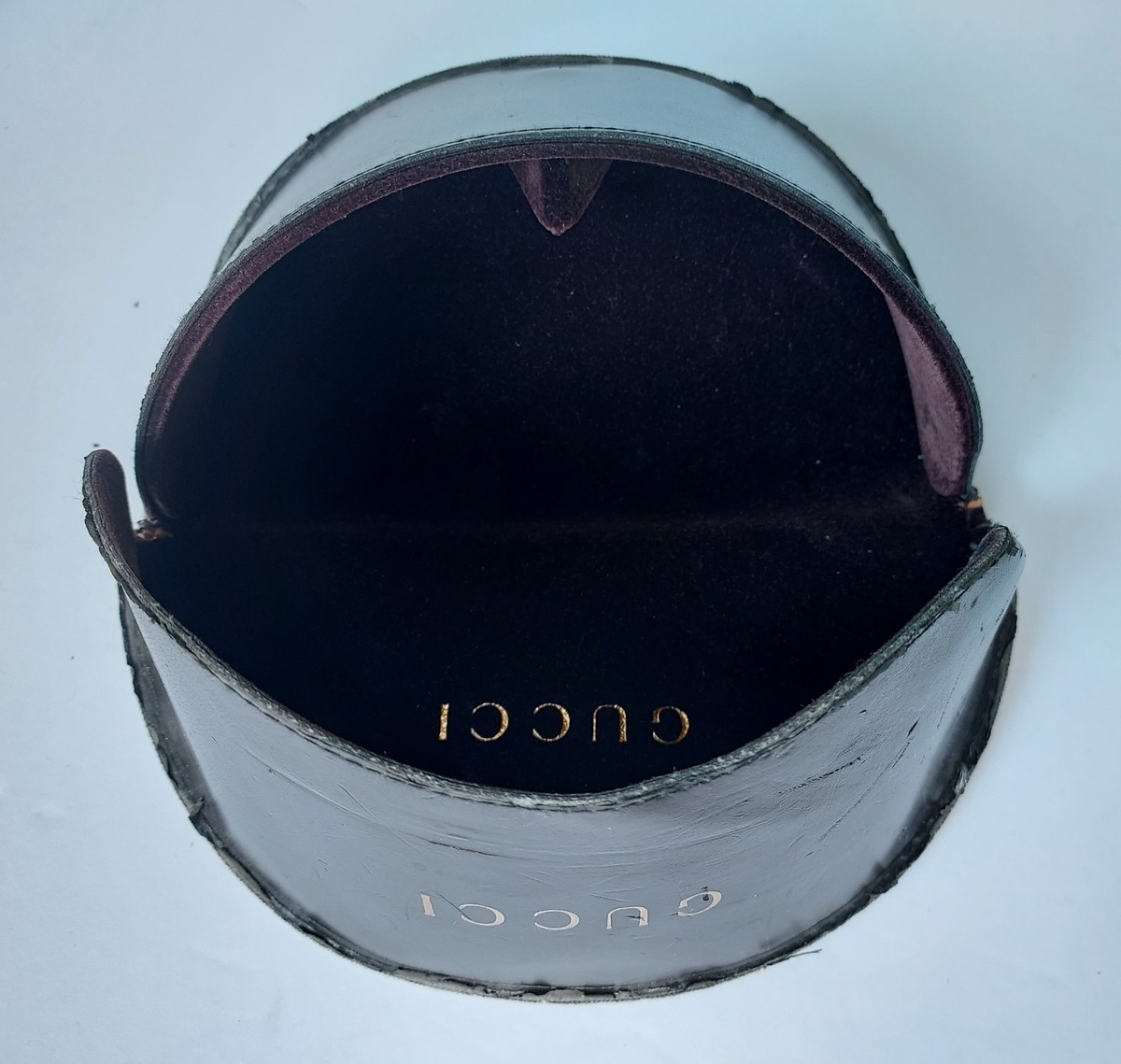 Vtg Gucci Soft Flip Top Synthetic Leather Sunglasses 