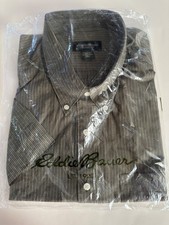 Brand New Eddie Bauer Men s XXL Tall Striped Shirt in original packaging.