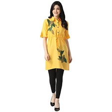 OM SAI LATEST CREATION Women's Cotton Solid Stitched A-Line Kurti/Kurta and B...