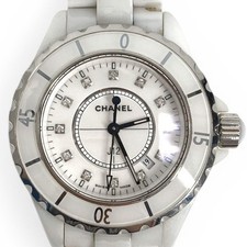 CHANEL J12 12P Diamond Quartz watch 33mm Wristwatch ceramic / SS White