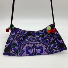 Embroidered Crossbody Bag Purple Small Purse