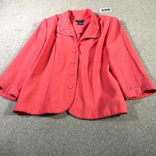 Koret Blazer Dress Women Large Coral Pink Emb...