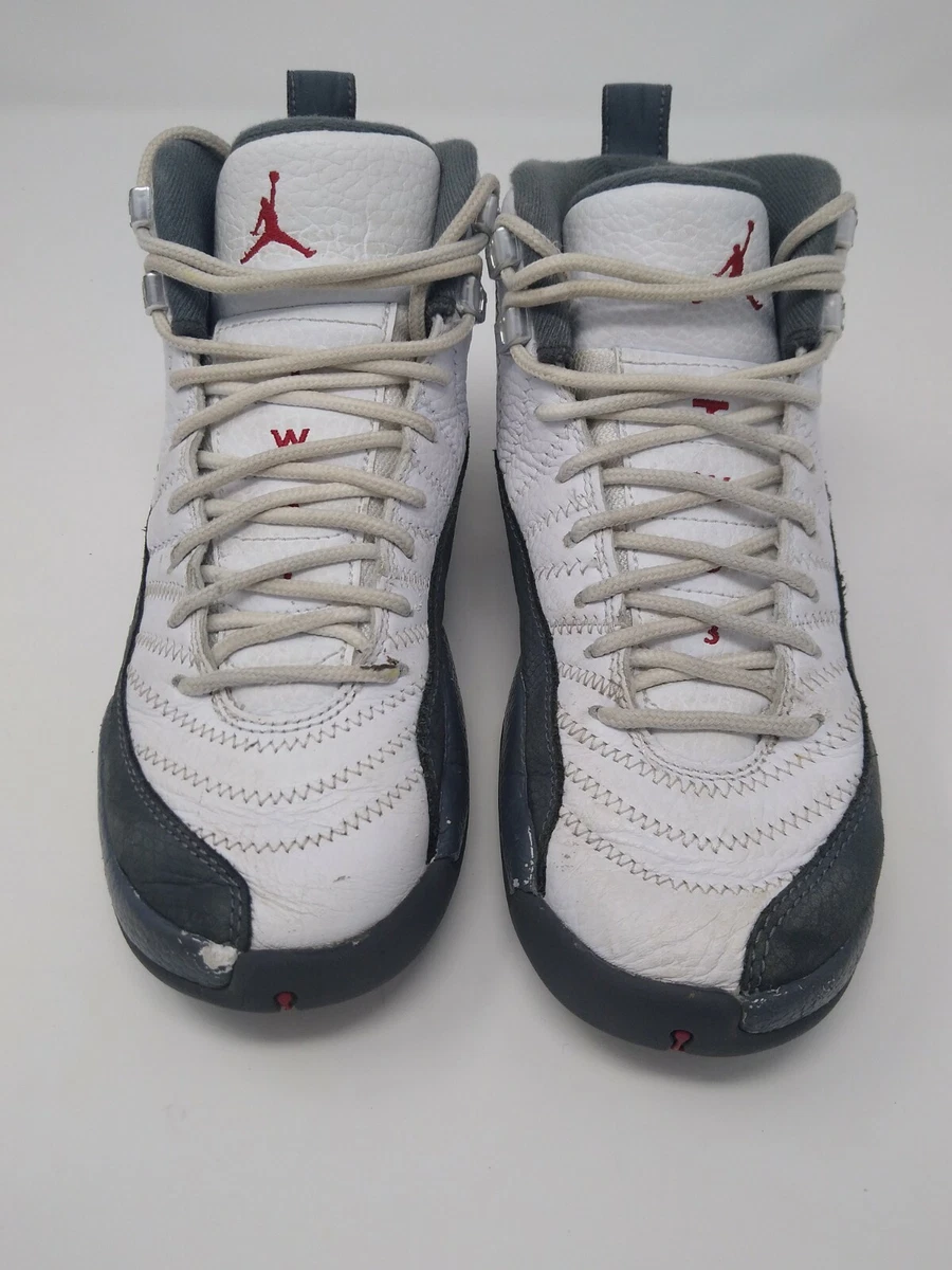 Nike Air Jordan 12 Retro White Dark Grey Style 153265 160 Size 5Y Womens 6.5