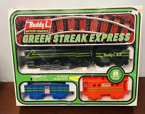 Vintage 1976 Buddy L BATTERY POWERED GREEN STREAK EXPRESS TRAIN New !