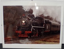 vintage Locomotive Railroad Train1647 Print in Borderless Glass Frame unsigned
