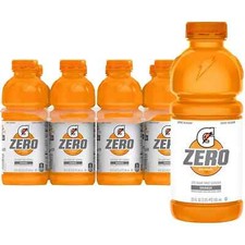 Gatorade Thirst, Quencher Zero, Sugar Sports, Drink Orange 20Oz Bottles - 8 Pack