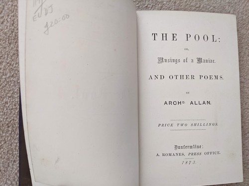 archibald allan der pool sinniert wahnsinnige gedichte dunfermline 1873 autor beschriftet - Bild 3 von 7