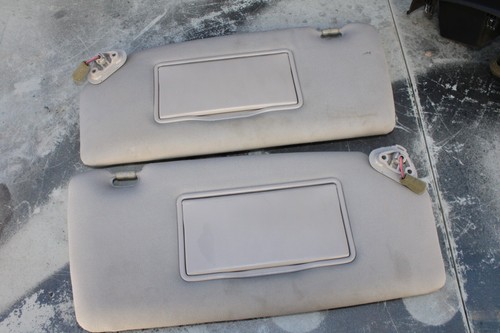 06-14 Subaru B9 Tribeca - Driver Passenger Sun Visor Set Gray Cloth HomeLink OEM - Picture 2 of 3