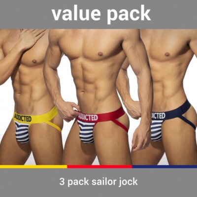 【ADDICTED】3 PACK SPORTS SAILOR JOCK AD SEXY UNDERWEAR -AD966P