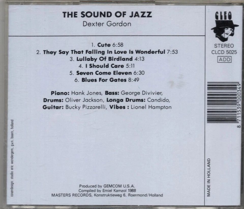 CD Dexter Gordon: The Sound of Jazz + Hank Jones/ George Duvivier u.a. - Bild 2 von 2
