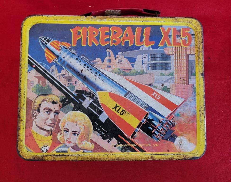 Vintage 1964- FIREBALL XL5- METAL LUNCHBOX & THERMOS- SPACE