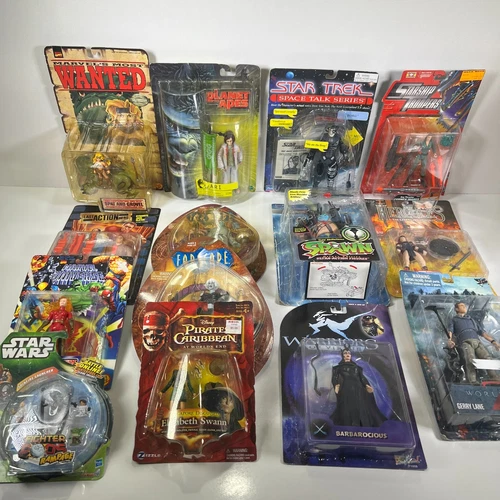 VTG 90s Spawn Star Wars Trek Marvel Hercules Planet Apes Action Figure Lot of 14