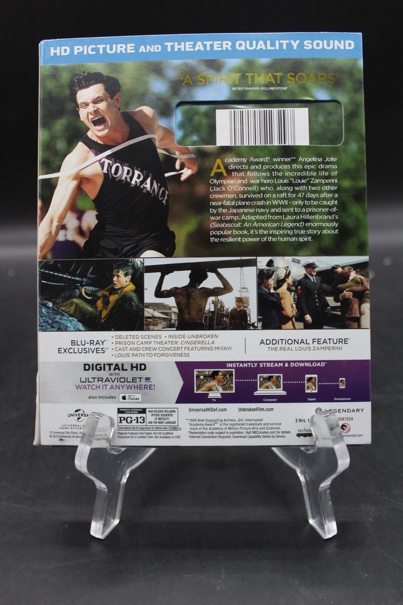 Unbroken (Blu-ray / DVD, 2014) Angelina Jolie, Coen Brothers