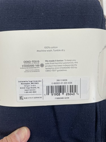 8 Threshold Square Napkins From Target Dark Blue 100% Cotton Easy Care 18" x 18" - Picture 3 of 4
