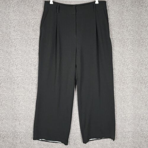 City Chic Pants Womens Size 14 Black Wide Leg Polyester Elastane Blend