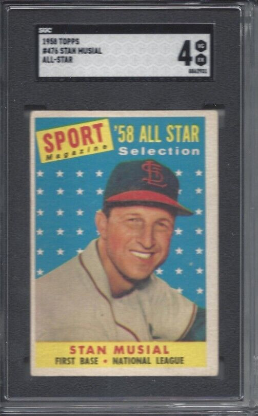 1958 Topps baseball card 476 Stan Musial St. Louis Cardinals graded SGC 4 inv#AR