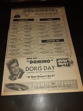 Doris Day Domino Rare Original 1951 Columbia Records Promo Poster Ad Framed!