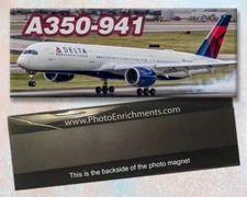 Delta  Air Lines Airbus A350-941 Handmade 2" x 5" Fridge Magnet (PMT1808)