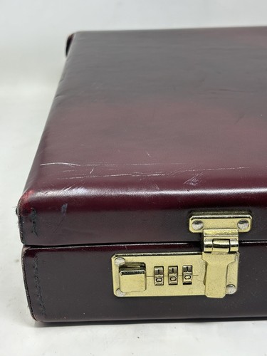 Vintage Korchmar Brown Hard Leather Briefcase Monroe with combination locks - Picture 7 of 17