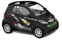 "Busch 46115 Smart Fortwo 07 Welte Gold \"WeltebräU\" Ho 1:87 Neu"