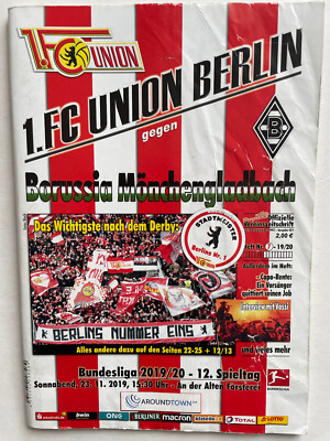 Fußballprogramm, Bundesliga 19/20, 1. FC Union Berlin - Borussia Mönchengladbach