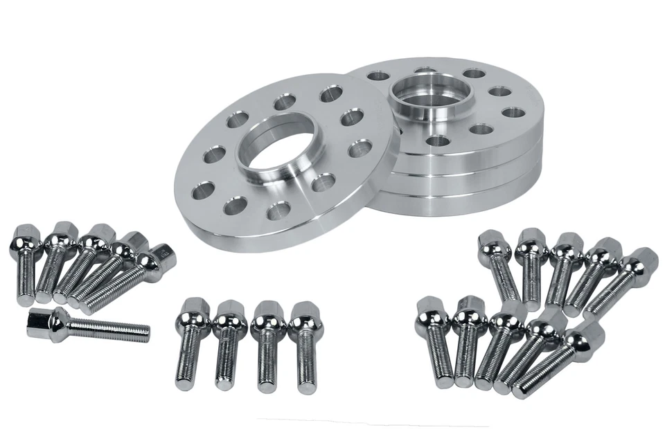 4 piezas espaciadores de rueda centrados en el buje Audi (12 mm y 17 mm de grosor) con 20 pernos de tuerca EXT Foto 2 de 4