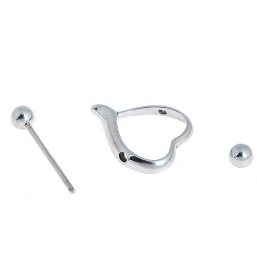 Love Heart Surgical Steel Nipple Shield Bar Ring Body Piercing jewellery UK - Picture 5 of 12