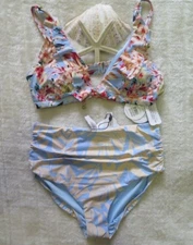 14 Sunseeker Patonga Frill Bra & Sunseeker 14 Camo Gathered Retro Pant Seafoam
