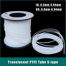 Translucent PTFE Tube Tubing Pipe S-type ID 0.3-5.94mm 600V High Temp Resistance