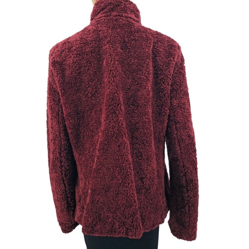 Pendleton Burgundy Sherpa Fleece Jacket Wool Blend, Women's Large - Picture 2 of 11