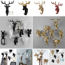 Animal Head Shaped Hook Home Wall Decorative Heavy Duty Coat Hanger Xmas Gift