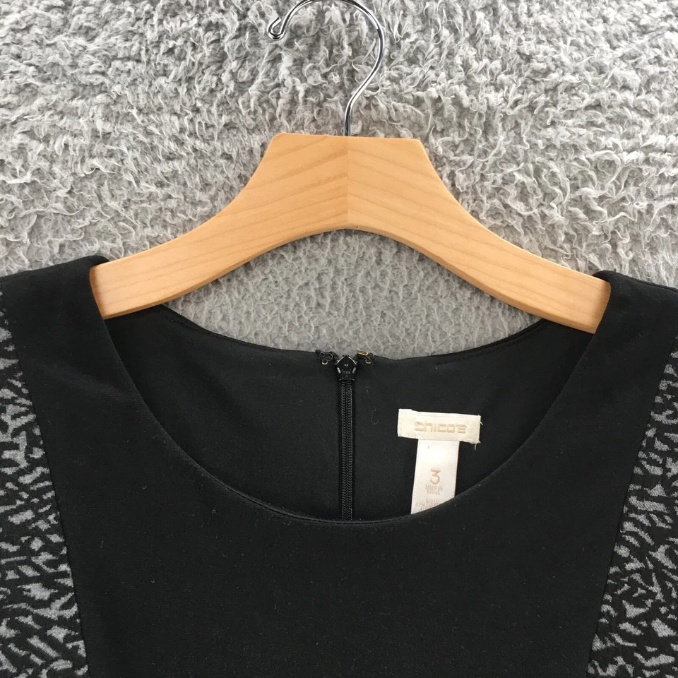 Vestido Vaina Chicos Para Mujer 3 Negro Sin Mangas Cuello Redondo Espalda Cremallera Hasta la Rodilla Foto 3 de 4