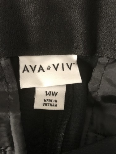 Ava Viv Pants Womens 14W Black Career Dress Stretch Ladies Plus Tapered - Picture 14 of 16