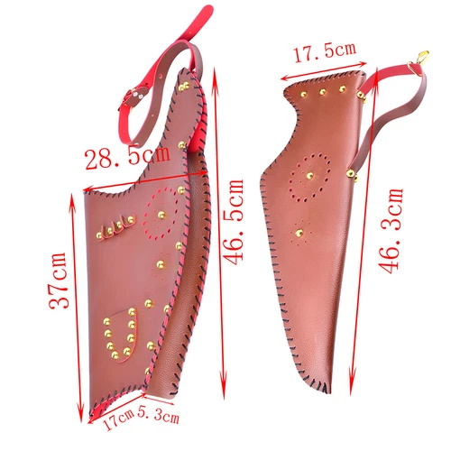 Leather Traditional Recurve Bow Bag Case Arrow Quiver Archery Longbow Hunting - Picture 7 of 21