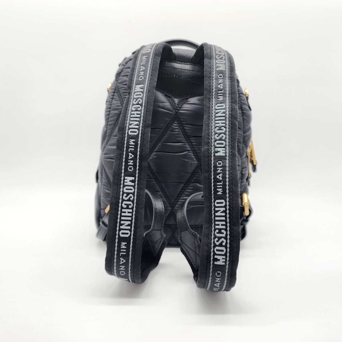 Moschino Quilted Nylon Backpack Navy NEW $680 | eBay display picture 3