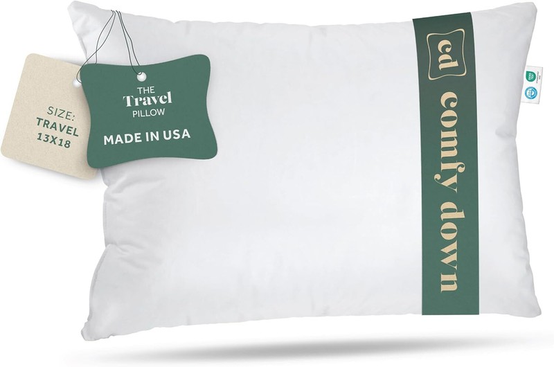 Goose Down Travel Pillow - Filled with 800 Fill Power European Goose Down
