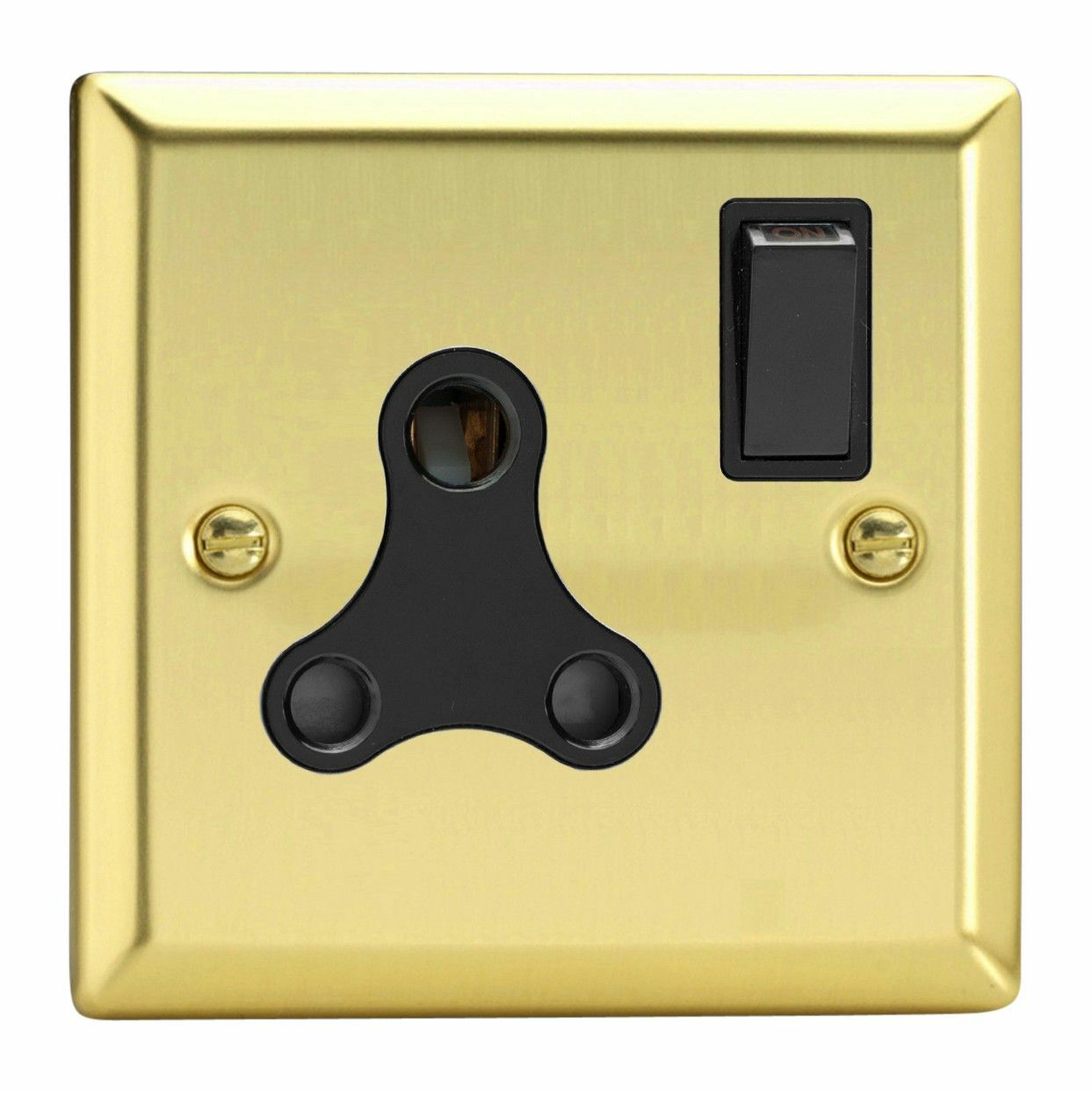 Varilight XVRP15AB Victorian Polished Brass 1 Gang 15A Round Pin Plug Socket