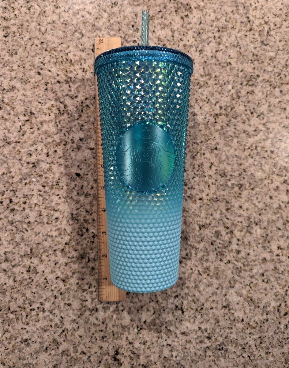 Starbucks Winter 2023 Glacier Blue Ombre GRADIENT Studded Tumbler Cold Cup  24 oz