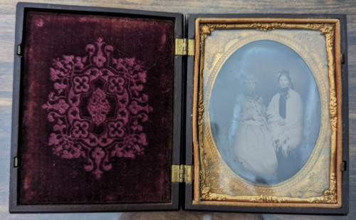 1857 Antique 1/4 Plate Daguerreotype RARE Indian Peace Treaty Thermoplastic Case - Picture 1 of 21