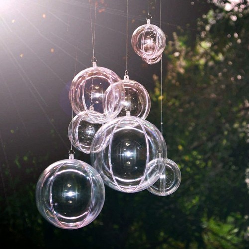 Bolas de Navidad Rellenables Plástico Transparente Árbol de Navidad Adorno Bolas Esfera Hágalo Usted Mismo - Imagen 4 de 20
