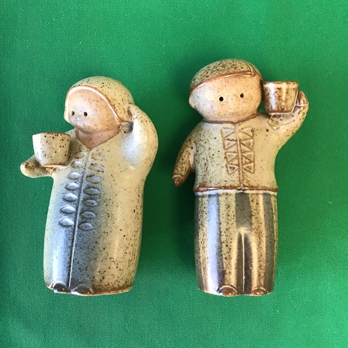 Lisa Larson Modern Folk Art Man & Woman Stoneware Salt & Pepper