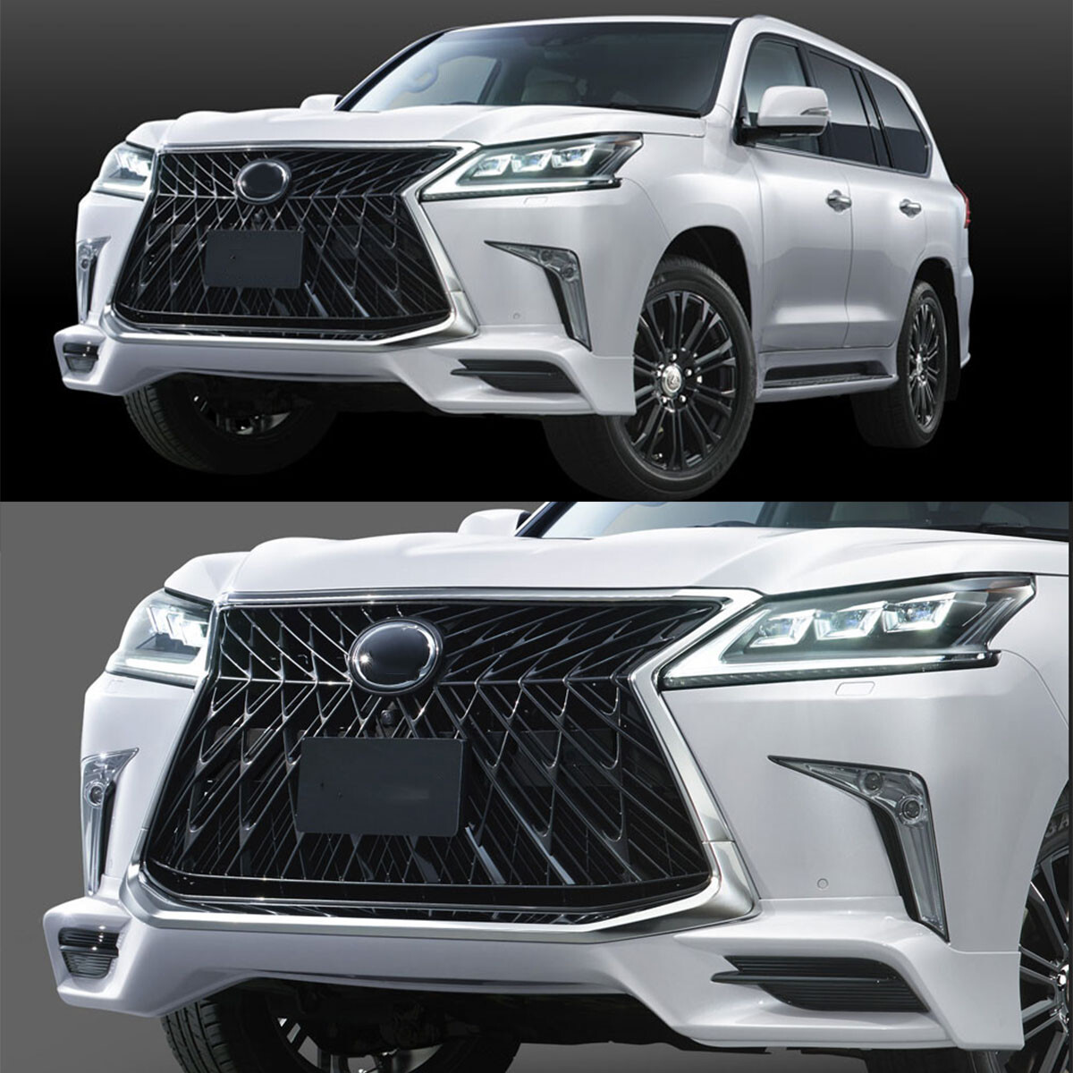 New Style For Lexus LX570 2016-2021 Front Bumper Grille Chrome